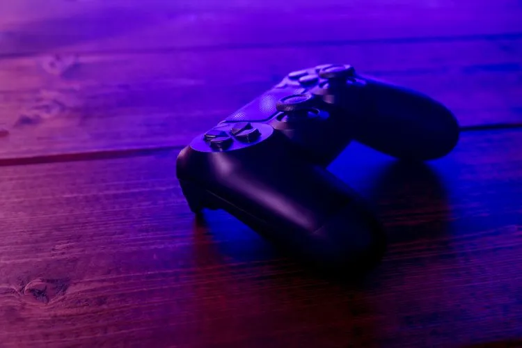 joystick in purple light